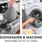 SUPERSCANDI 10 Pack Swedish Dishcloths for Kitchen - 100% Biodegradable & Compostable Reusable Paper Towels Washable, Food-Safe & Without Plastic - Dish Rags Suitable for Any Surface, Grey - Image 8