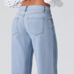 Women Y2k Low Rise Baggy Jeans Loose Fit Boyfriend Straight Wide Leg Jeans Trendy Stretch Long Denim Pants - Image 7