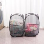 Collapsible Mesh Laundry Basket，Pop Up Laundry Hamper-Easy Storage, Ideal for Home and Travel Use (2 dark gray) - Image 5