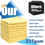 Simple Houseware 9-Pack Microfiber Cleaning Towels, Heavy-Duty & Reusable Cloths for Home, Kitchen, and Car, 16" x 24", 325 GSM - Image 4