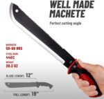 Machete with Saw - 19” Heavy Duty Tool & Sheath - Ergonomic No-Slip Handle - Survival Knife with Serrated Blade - Machetes for Bushcraft Hunting Garden Cutting Trees and Yard Work - Image 4