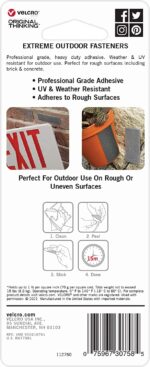 VELCRO Brand Industrial Strength Fasteners | Extreme Outdoor Weather Conditions | Heavy Duty Strength Holds up to 15 lbs | 4 x 2 inch Strips, 3 Sets, Black (VEL-30758-USA) - Image 7