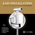Purrfectzone Bidet Sprayer for Toilet, Handheld Sprayer Kit, Cloth Diaper Sprayer Set - Easy to Install - Stainless Steel - Image 3