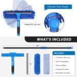 VITEVER Professional 69'' Window Squeegee Cleaner Tool with Extension Pole, 2-in-1 Squeegee for Window Cleaning Kit with Scrubber and Rotating Head, 1 Blade 2 Scrubber - Image 3