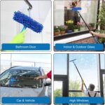 VITEVER Professional 69'' Window Squeegee Cleaner Tool with Extension Pole, 2-in-1 Squeegee for Window Cleaning Kit with Scrubber and Rotating Head, 1 Blade 2 Scrubber - Image 8