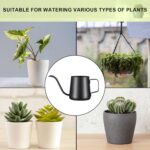 12 oz / 350 ml Watering Can Indoor Plants, Stainless Steel Plant Watering Can with Long Spout (Black) (12oz) - Image 4
