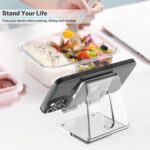 Crpich Acrylic Cell Phone Stand, Portable Clear Phone Stand for Desk, Compatible with Phone16 15 14 13 Pro Max Mini 12 11 Plus SE, Switch, Android Smartphone, Pad, Tablet, Desk Accessories - Image 3