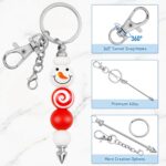 12 Pcs Beadable Keychain Bar, Silver Bead Keychain Beaded Item for Pendant DIY, Alloy Blank Key Chain Accessories Bulk for Beadable Gift Jewelry Making Supplies - Image 4