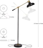 Brightech Wyatt 60 in. Classic Black Industrial 1-Light Height Adjustable LED Floor Lamp with Black Metal Bowl Shade FL-WYT-BLK - Image 3