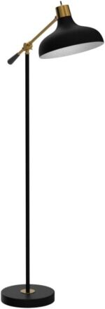 Brightech Wyatt 60 in. Classic Black Industrial 1-Light Height Adjustable LED Floor Lamp with Black Metal Bowl Shade FL-WYT-BLK - Image 5