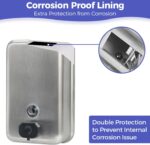Heavy Duty Stainless Steel Wall Mount Soap Dispenser, 1100ml/37oz, with Corrosion Proof Lining and Anti-Leak Pump for Commercial & Home Bathroom Kitchen(Vertical) - Image 5