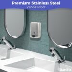 Heavy Duty Stainless Steel Wall Mount Soap Dispenser, 1100ml/37oz, with Corrosion Proof Lining and Anti-Leak Pump for Commercial & Home Bathroom Kitchen(Vertical) - Image 6