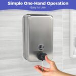 Heavy Duty Stainless Steel Wall Mount Soap Dispenser, 1100ml/37oz, with Corrosion Proof Lining and Anti-Leak Pump for Commercial & Home Bathroom Kitchen(Vertical) - Image 7
