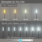 Floor Lamp with Remote Control,Bright Floor Lamps for Living Room/Bedroom/Office, Stepless Adjustable 3000K-6000K Colors and 10-100% Brightness,Standing Light with Foot Switch (Black) - Image 4