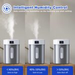 4L Ultrasonic Cool Mist Humidifier with 304 Stainless Steel Tank, Auto Humidity Control, Night Light, and Timer - For Large Rooms and Baby - Image 5