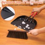 Uiifan 4 Pcs Industrial Metal Dustpans 12" Heavy Duty Dust Pan with Handle Commercial Dustpan Wide Scooper Dust and Debris Sweeping Tool Precision Edge Rubber Grip Loop Handle (Black) - Image 5