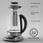 Mecity Electric Tea Kettle with Removable Infuser, 9 Preset Brewing Programs, Temperature Control, 2 Hours Keep Warm, Borosilicate Glass, 1.7 Liter, 1200W - Image 7