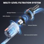 Candy Corded Stick Vacuum Cleaner, Powerful Suction Handheld Vacuum with One-Click Dust Disposal, 3-in-1 Use for Hard Floor, Ceramic Tile, 0.8 Liters Capacity, Easy Clean - Image 8