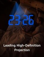 GOLOZA Projection Alarm Clock, Digital Clock with 180° Rotatable Projector, 3-Level Brightness Dimmer, Clear LED Display, USB Charger, Progressive Volume, 9mins Snooze,12/24H, for Bedroom - Image 3