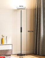 Modern LED Floor Lamp - Remote & Touch Control, 40W/2400LM Sky Torchiere Standing Lamp, Fully Dimmable, 3 Color Temperatures, Ideal for Living Room & Bedroom, Easy to Assemble - Image 3