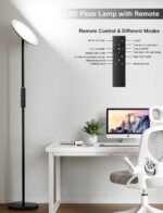 Modern LED Floor Lamp - Remote & Touch Control, 40W/2400LM Sky Torchiere Standing Lamp, Fully Dimmable, 3 Color Temperatures, Ideal for Living Room & Bedroom, Easy to Assemble - Image 4