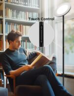 Modern LED Floor Lamp - Remote & Touch Control, 40W/2400LM Sky Torchiere Standing Lamp, Fully Dimmable, 3 Color Temperatures, Ideal for Living Room & Bedroom, Easy to Assemble - Image 6