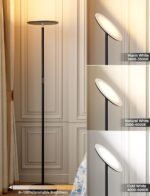 Modern LED Floor Lamp - Remote & Touch Control, 40W/2400LM Sky Torchiere Standing Lamp, Fully Dimmable, 3 Color Temperatures, Ideal for Living Room & Bedroom, Easy to Assemble - Image 8
