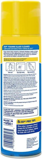 Zep Foaming Glass and Plexiglass Cleaner - 19 oz (Case of 4) ZUFGC19 - Foaming Formula Clings to Vertical Surfaces. Trusted by Pros - Image 7