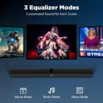 Sound Bar for Smart TV, 80W Soundbar with Bluetooth/ARC/Opt/AUX Connect, Dynamic Volume Boost, 3 Equalizer Modes, 2 in 1 Detachable Soundbar for TV/PC/Gaming/Projectors - Image 6