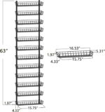 SWOMMOLY Adjustable Wall Mount Spice Rack Organizer, 12-Tier Dual-use (Multi-use) Hanging Spice Shelf Storage for Kitchen Pantry Cabinet Door, Seasoning Holder Organizer, Black - Image 7