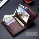 BULLCAPTAIN Large Capacity Genuine Leather Bifold Wallet/Credit Card Holder for Men with 15 Card Slots QB-027 - Image 4