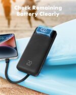 charmast 20000mAh Portable Charger with Built in Cables, 22.5W Travel Power Bank Fast Charging, USB C Cell Phone Battery Pack for iPhone 16/15/14/13/12/11 Series, iPad, Samsung, Android, Tablet - Image 8