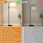 Ambimall 𝐅𝐮𝐥𝐥𝐲 𝐃𝐢𝐦𝐦𝐚𝐛𝐥𝐞 Floor Lamp - Floor Lamps 9W 𝐋𝐄𝐃 Light Bulb Included, Standing Lamps for Living Room with Adjust Head, Modern Standing Tall Light Rotary Switch for Office - Image 6