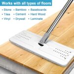 Mop and Bucket with Wringer Set, Hands Free Flat Floor Mop and Bucket, 3 Washable Microfiber Pads Included, Wet and Dry Use, Home Floor Cleaning System for All Floor Types and Windows - Image 8