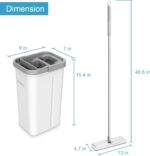 Mop and Bucket with Wringer Set, Hands Free Flat Floor Mop and Bucket, 3 Washable Microfiber Pads Included, Wet and Dry Use, Home Floor Cleaning System for All Floor Types and Windows - Image 9