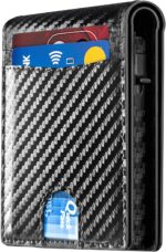 2025 Wallet for Men - RFID Blocking [Functional & Practical] Bifold Slim Minimalist Credit Card Holder Pop Up Wallet Metal Case with Cash Slot, Front Pocket with ID Window, Gift Boxed (Carbon Fiber) - Image 2