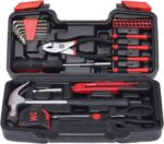 39-Piece Household Tools Kit - Small Basic Home Tool Set with Plastic Toolbox - Great for College Students, Household Use & More - Image 2