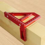 3D Multi-Angle Measuring Ruler,45/90 Degree Aluminum Alloy Woodworking Square Protractor,Drawing Line Ruler, Miter Triangle Ruler High Precision Layout Measuring Tool for Engineer Carpenter,R - Image 2