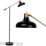 Brightech Wyatt 60 in. Classic Black Industrial 1-Light Height Adjustable LED Floor Lamp with Black Metal Bowl Shade FL-WYT-BLK - Image 2