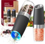 CIRCLE JOY Gravity Electric Salt and Pepper Grinder Set Automatic Salt and Pepper Grinder Set with LED Light, Battery Operated, Adjustable Coarseness, Large Capacity, for Home Kitchen BBQ - Image 2