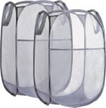 Collapsible Mesh Laundry Basket，Pop Up Laundry Hamper-Easy Storage, Ideal for Home and Travel Use (2 dark gray) - Image 2