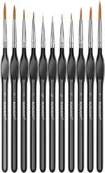 Detailing Paint Brush, 11 Pcs Miniature Paint Brushes with Triangular Handles, Art Paint Brushes for Acrylic Painting, Model, Face, Figurine, Watercolor, Oil, Paint by Numbers Kit for Adults - Image 2