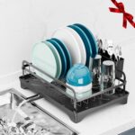 Dish Drying Rack Kitchen - Dish Racks for Kitchen Counter Space-Saving, Dish Drainer with Automatic Drain and Adjustable Spout, Dishwasher Rack with Cutlery Holder, 16.5" D x 11.6" W x 6.6" H - Image 2