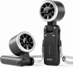 Diveblues Portable Handheld Turbo Fan, 5 Gear Wind, Battery Operated, Up to 12 Working Hours, 3 IN 1 Hand Fan with Air Turbo Tech Cooling Fan for Outdoor Activities, Travel, Working, Obsidian black - Image 2