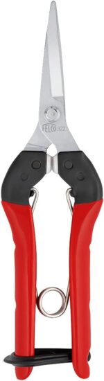 Felco F322 Pruning Snips – 9.84" Swiss-Made Garden Clippers with Curved Blade & Rounded Tip | Pruning Shears for Gardening | Garden Snips and Pruners with Carbon Steel Blade, Sap Groove - Image 2