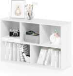 Furinno LUDER Book Shelf, 5-Cube Bookshelf, Reversible Bookcase, 9.4" x 19.5" x 31.5", for Living Room, Bedroom, Home Office, White - Image 2