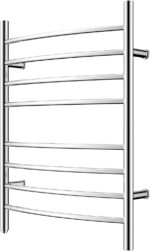 HEATGENE Towel Warmer 8 Bar Plug-in Curved Bath Towel Heater Towel Warmer for Bathroom Plug-in Drying Rack Mirror Polish - Image 2
