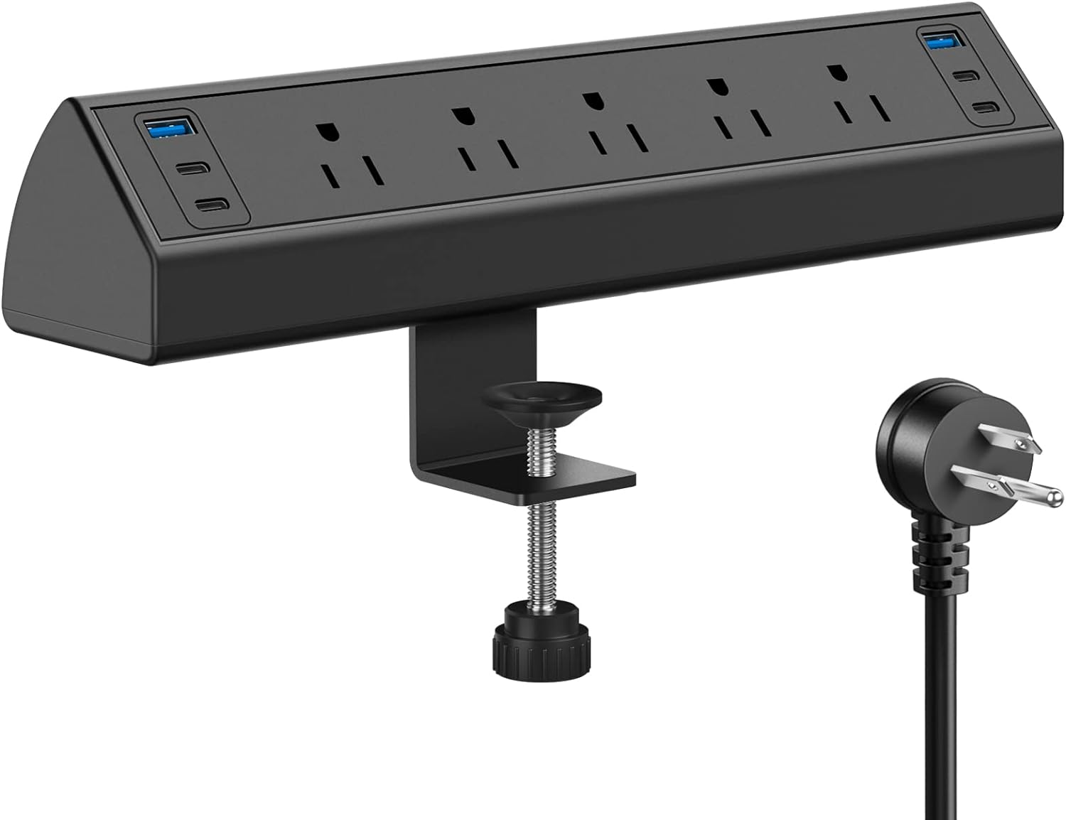 Jgstkcity Desk Clamp Power Strip USB C,40W Total Fast Charging Station,4 PD 20W USB C Ports,Desk Edge Mount Surge Protector,5 Outlets,Fit 1.96" Tabletop Edge,ETL Listed - Image 2