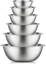 JoyJolt Stainless Steel Mixing Bowl Set - 6 Piece Nesting Bowls, 5qt to 0.5qt, Ideal for Kitchen, Cooking, Baking and Storage - Image 2