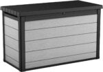 Keter Denali 200 Gallon Resin Large Deck Box with Double Wall 20mm Panels - Paintable and Drillable-Organization and Storage for Patio Furniture and Outdoor Items, Grey & Black - Image 2
